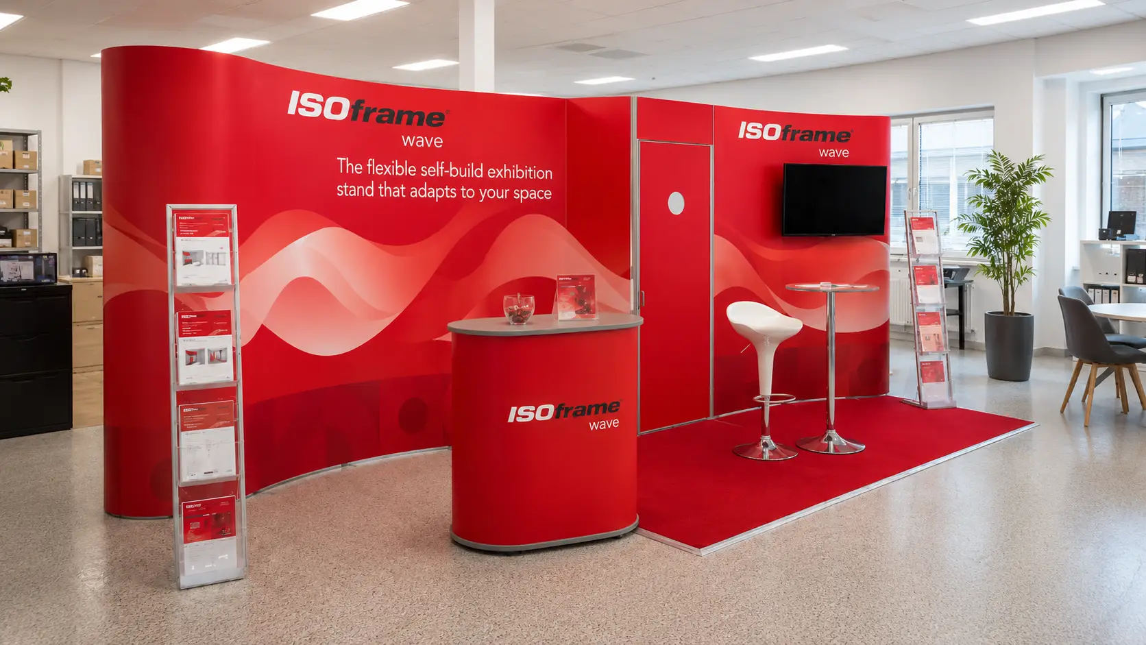 Showroom ISOframe v Brně s vystaveným výstavním systémem